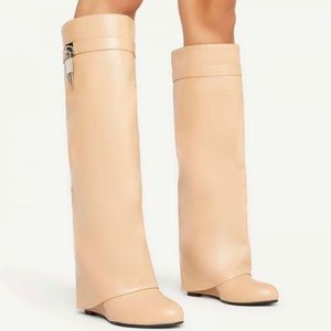 Nude Shark Locket Boots